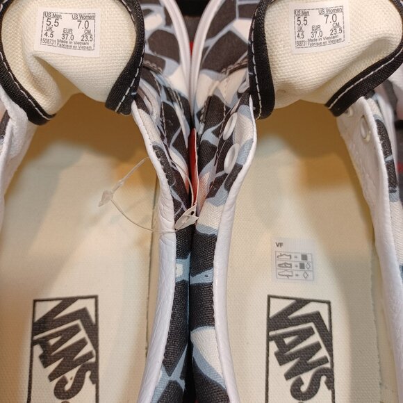 Vans Men's 5.5/Women's 7 Mosaic Black Blue White Checkerboard Canvas VN0A54F19M1 - Picture 5 of 12